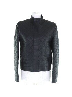 Hermes 2023 3 H1207 D1 Deerskin Leather Jacket With Serie Button Black 36